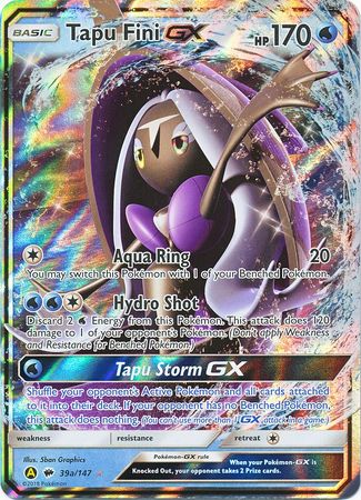 Tapu Fini GX (39/147) (Alternate card) (Jumbo Card) [Sun & Moon: Burning Shadows] | Shuffle n Cut Hobbies & Games