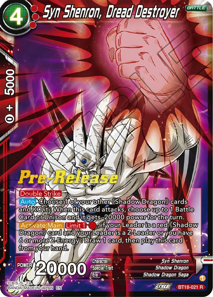 Syn Shenron, Dread Destroyer (BT18-021) [Dawn of the Z-Legends Prerelease Promos] | Shuffle n Cut Hobbies & Games