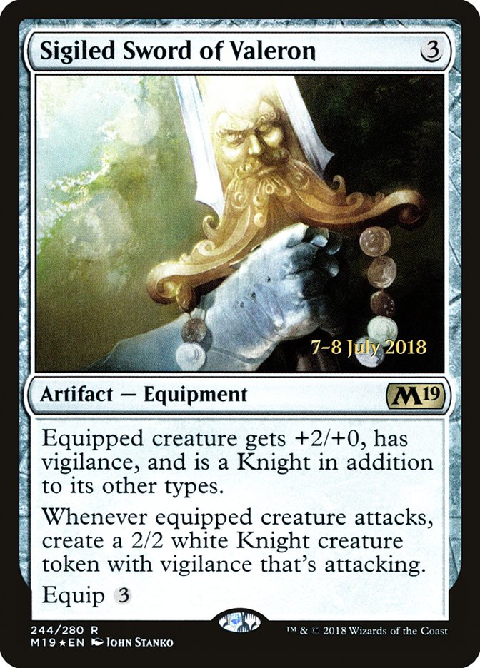 Sigiled Sword of Valeron [Core Set 2019 Prerelease Promos] | Shuffle n Cut Hobbies & Games