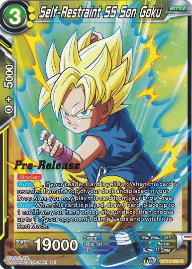 Self-Restraint SS Son Goku (BT14-096) [Cross Spirits Prerelease Promos] | Shuffle n Cut Hobbies & Games