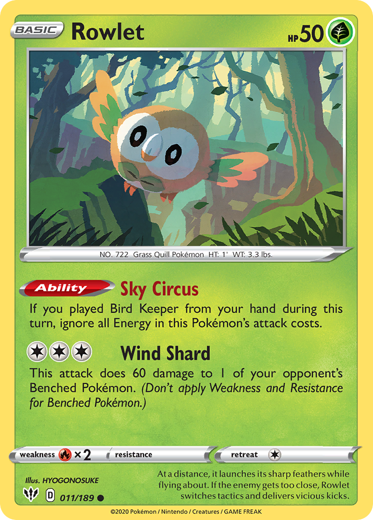 Rowlet (011/189) [Sword & Shield: Darkness Ablaze] | Shuffle n Cut Hobbies & Games