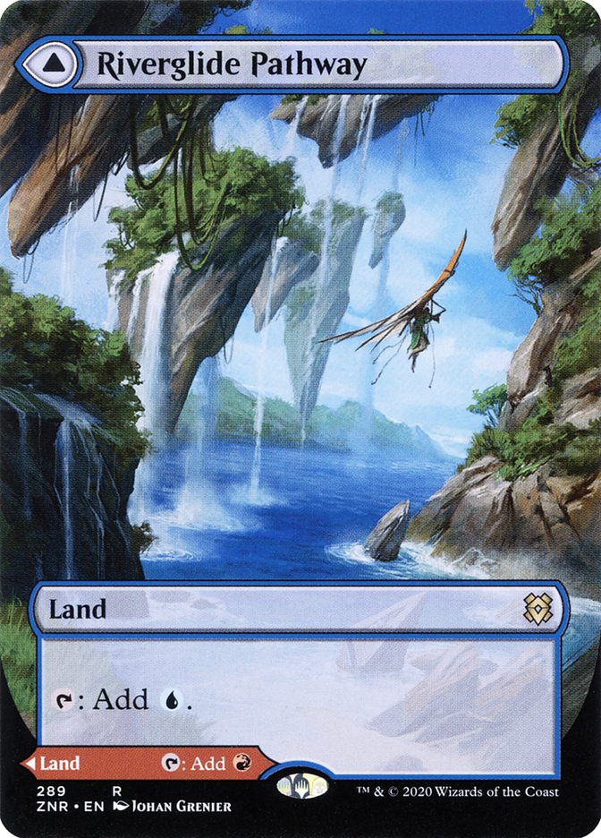 Riverglide Pathway // Lavaglide Pathway (Borderless Alternate Art) [Zendikar Rising] | Shuffle n Cut Hobbies & Games