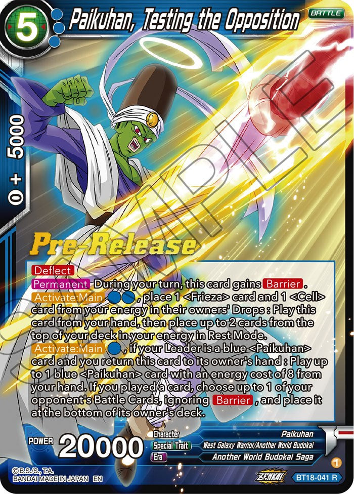 Paikuhan, Testing the Opposition (BT18-041) [Dawn of the Z-Legends Prerelease Promos] | Shuffle n Cut Hobbies & Games