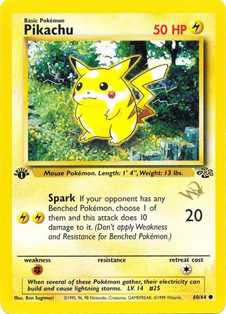 Pikachu (60/64) (W Stamped Promo) [Jungle 1st Edition] | Shuffle n Cut Hobbies & Games