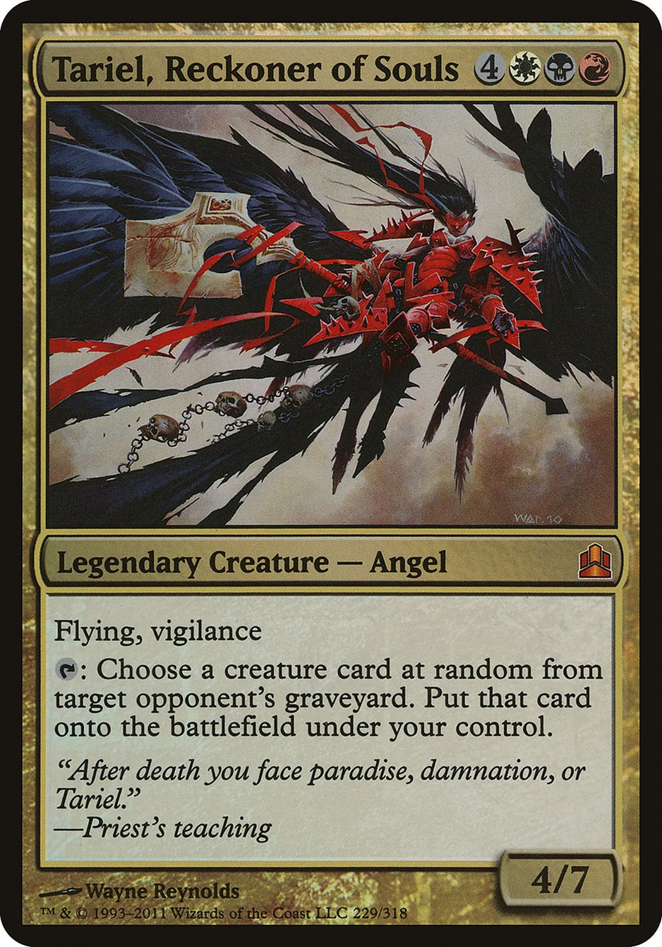 Tariel, Reckoner of Souls (Oversized) [Commander 2011 Oversized] | Shuffle n Cut Hobbies & Games