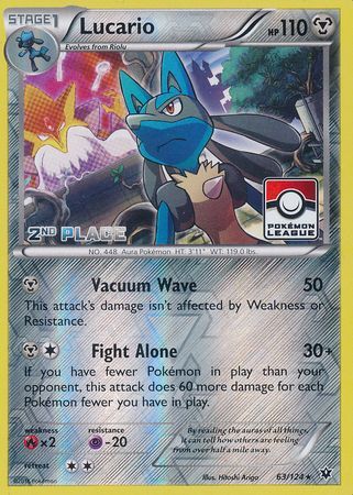 Lucario (63/124) (League Promo 2nd Place) [XY: Fates Collide] | Shuffle n Cut Hobbies & Games