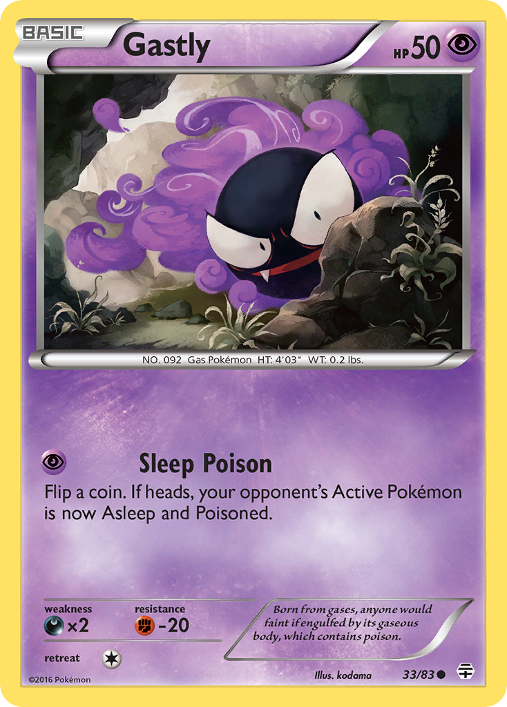 Gastly (33/83) [XY: Generations] | Shuffle n Cut Hobbies & Games