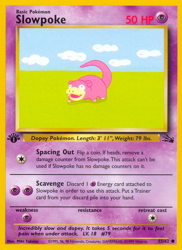 Slowpoke (55/62) [Fossil 1st Edition] | Shuffle n Cut Hobbies & Games