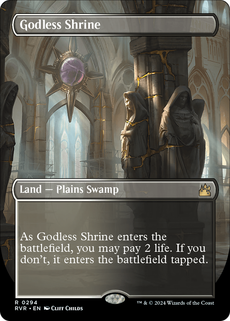 Godless Shrine (Borderless) [Ravnica Remastered] | Shuffle n Cut Hobbies & Games