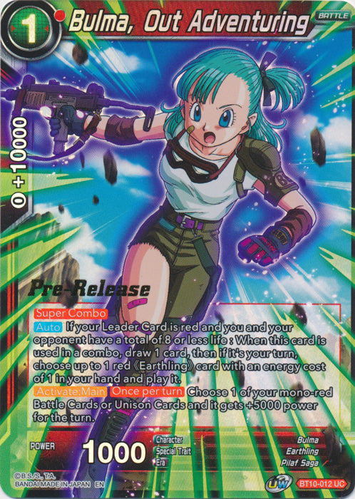 Bulma, Out Adventuring (BT10-012) [Rise of the Unison Warrior Prerelease Promos] | Shuffle n Cut Hobbies & Games