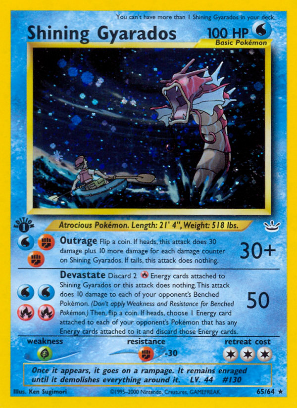 Shining Gyarados (65/64) [Neo Revelation 1st Edition] | Shuffle n Cut Hobbies & Games