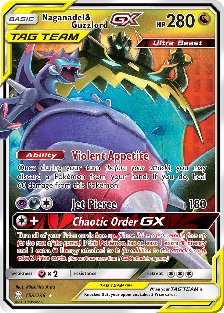 Naganadel & Guzzlord GX (158/236) [Sun & Moon: Cosmic Eclipse] | Shuffle n Cut Hobbies & Games