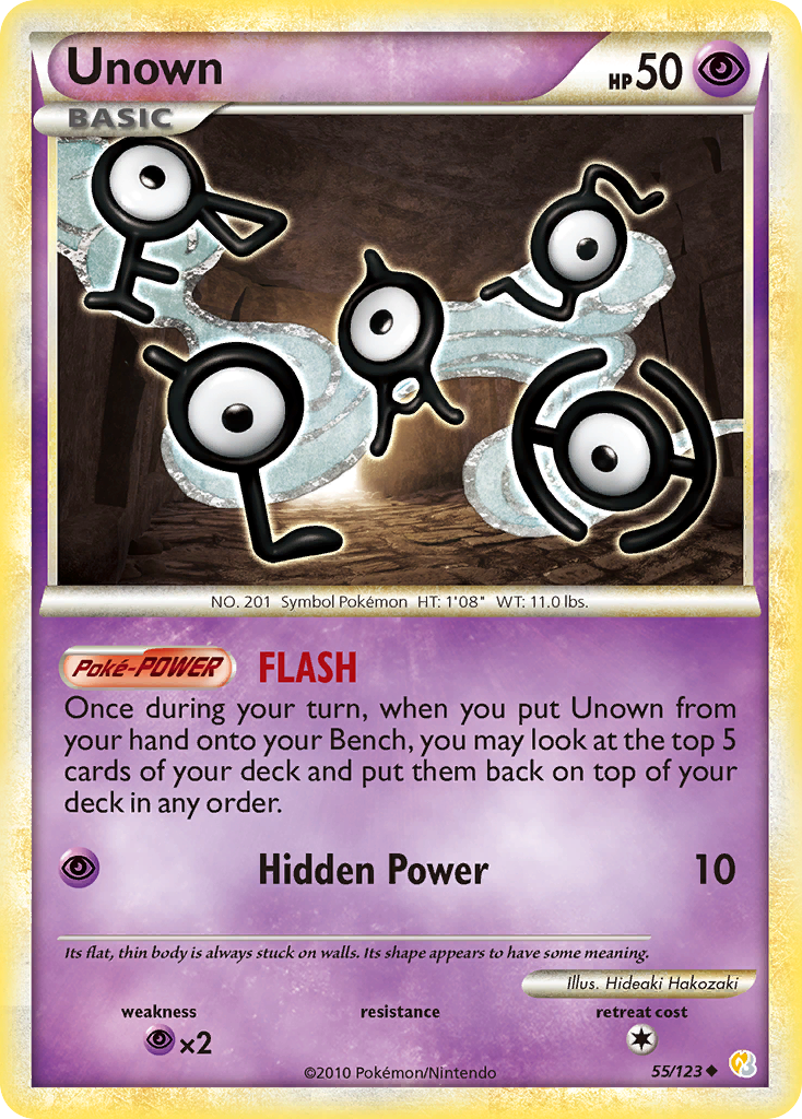 Unown (55/123) [HeartGold & SoulSilver: Base Set] | Shuffle n Cut Hobbies & Games