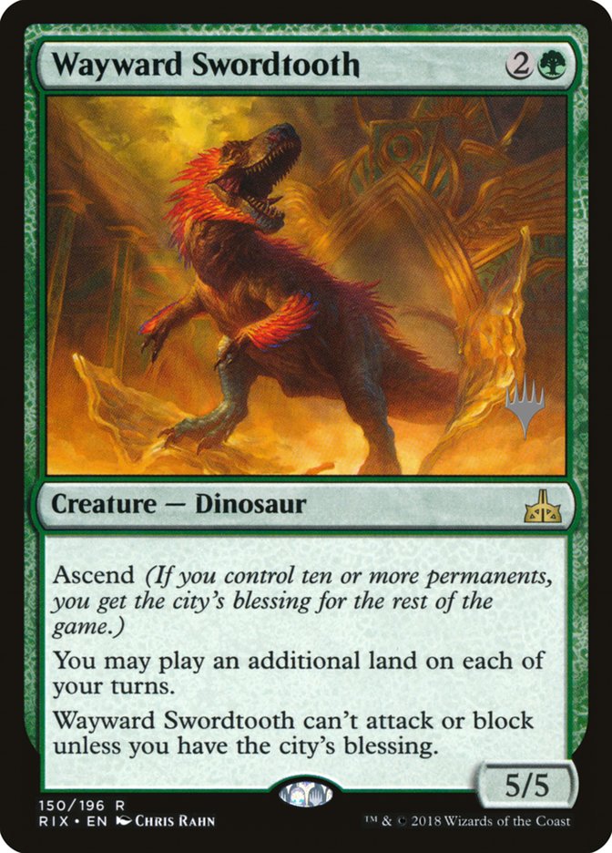 Wayward Swordtooth (Promo Pack) [Rivals of Ixalan Promos] | Shuffle n Cut Hobbies & Games