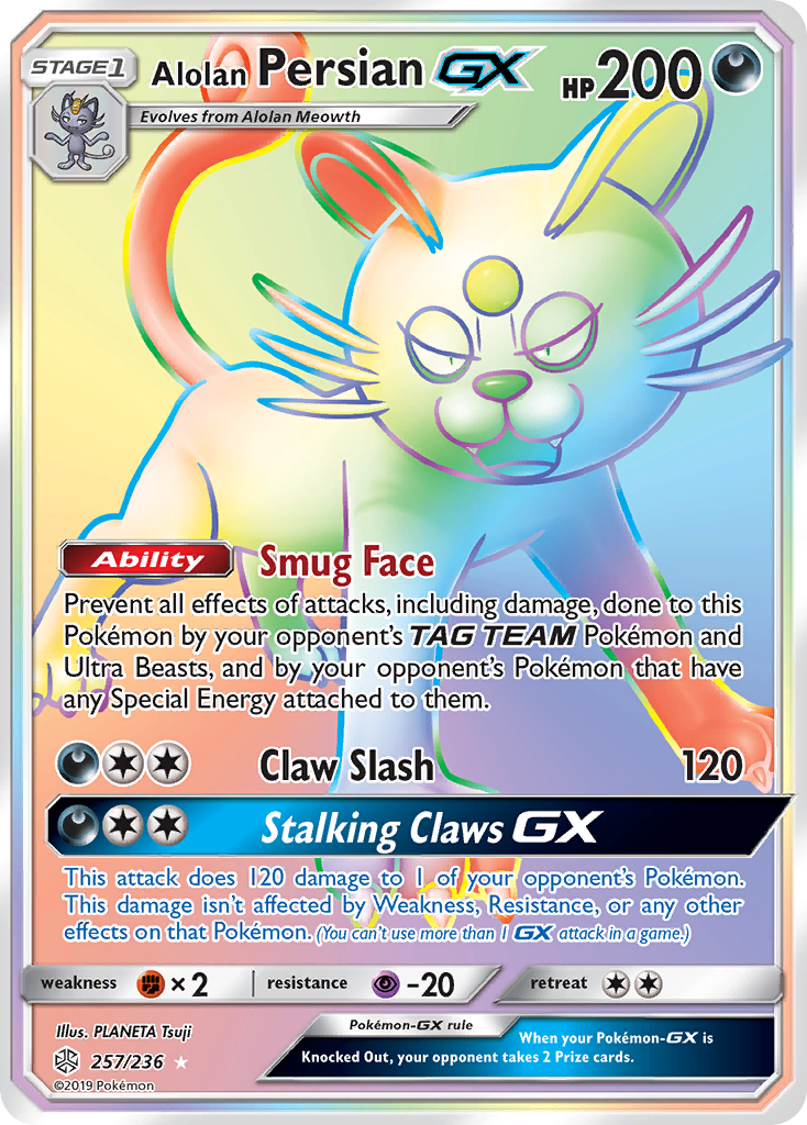 Alolan Persian GX (257/236) [Sun & Moon: Cosmic Eclipse] | Shuffle n Cut Hobbies & Games