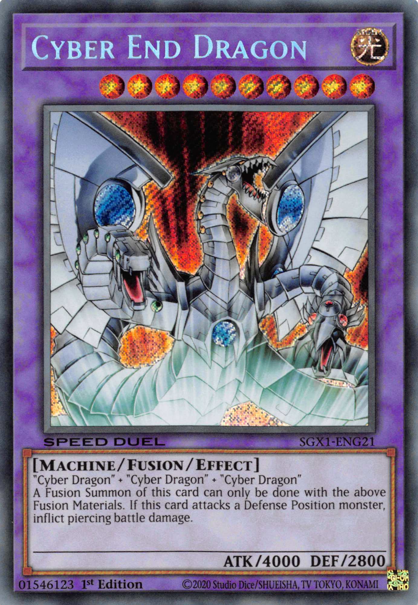 Cyber End Dragon [SGX1-ENG21] Secret Rare | Shuffle n Cut Hobbies & Games