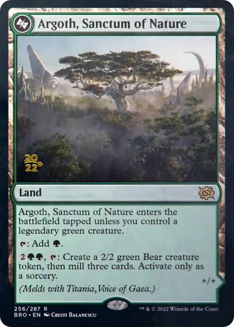 Argoth, Sanctum of Nature [The Brothers' War Prerelease Promos] | Shuffle n Cut Hobbies & Games