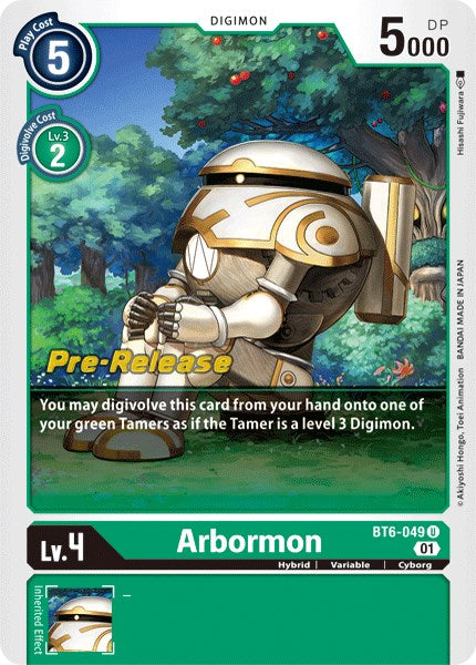 Arbormon [BT6-049] [Double Diamond Pre-Release Cards] | Shuffle n Cut Hobbies & Games