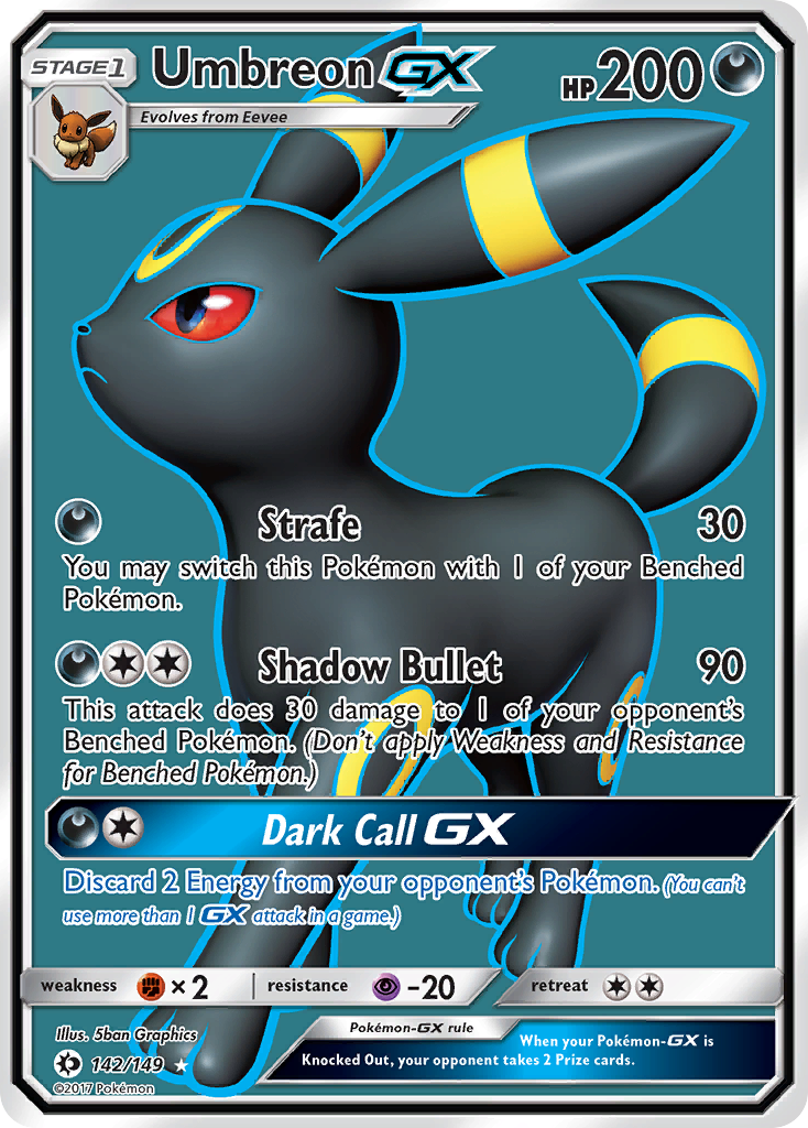 Umbreon GX (142/149) [Sun & Moon: Base Set] | Shuffle n Cut Hobbies & Games