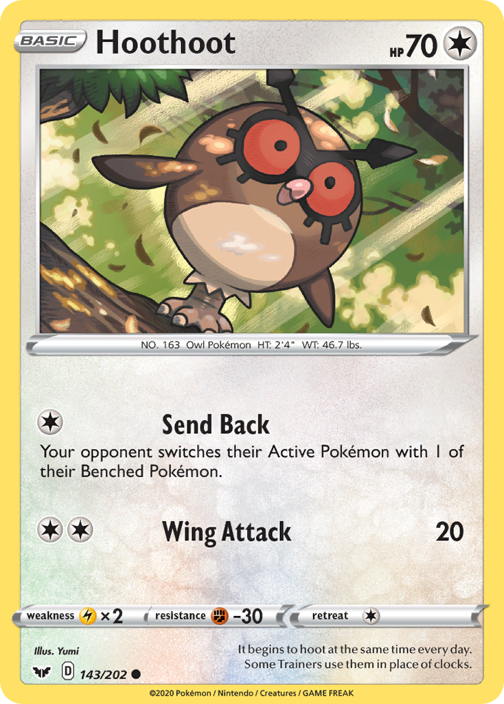 Hoothoot (143/202) [Sword & Shield: Base Set] | Shuffle n Cut Hobbies & Games