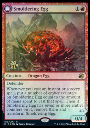 Smoldering Egg // Ashmouth Dragon [Innistrad: Midnight Hunt Prerelease Promos] | Shuffle n Cut Hobbies & Games