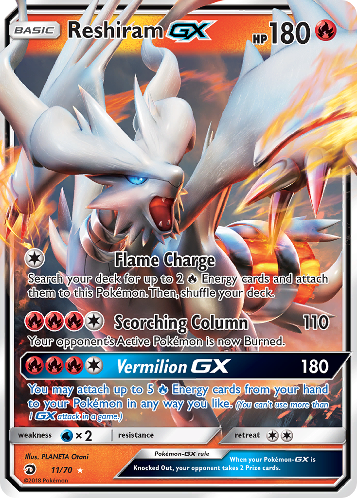 Reshiram GX (11/70) [Sun & Moon: Dragon Majesty] | Shuffle n Cut Hobbies & Games