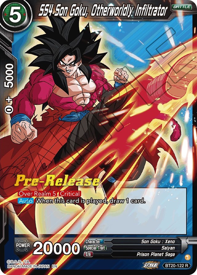 SS4 Son Goku, Otherworldly Infiltrator (BT20-122) [Power Absorbed Prerelease Promos] | Shuffle n Cut Hobbies & Games