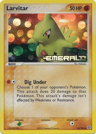 Larvitar (52/106) (Stamped) [EX: Emerald] | Shuffle n Cut Hobbies & Games