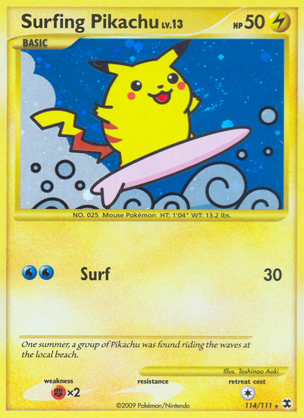 Surfing Pikachu (114/111) [Platinum: Rising Rivals] | Shuffle n Cut Hobbies & Games