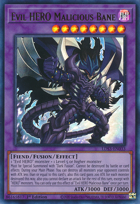 Evil HERO Malicious Bane [LDS3-EN033] Ultra Rare | Shuffle n Cut Hobbies & Games