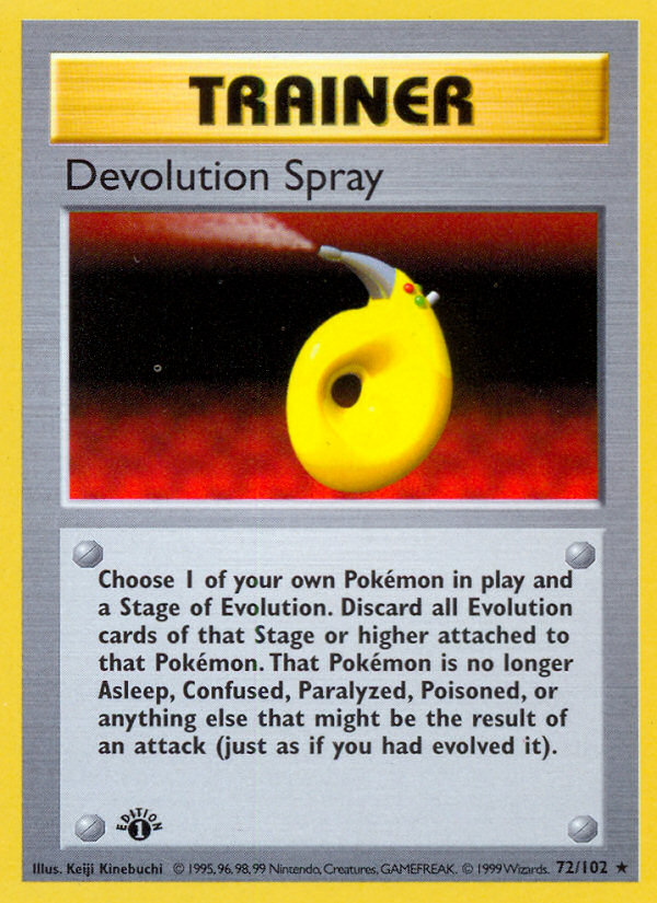 Devolution Spray (72/102) (Shadowless) [Base Set 1st Edition] | Shuffle n Cut Hobbies & Games