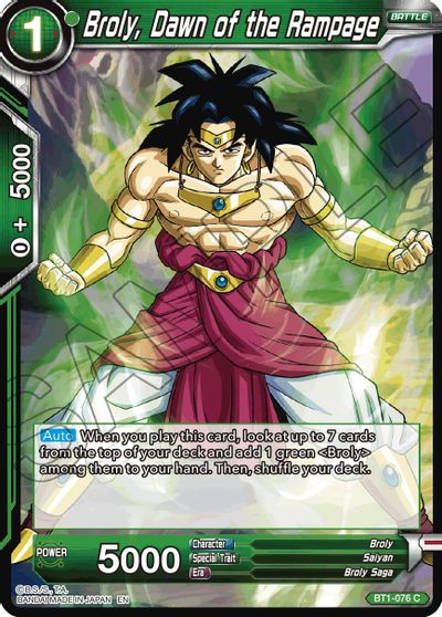 Broly, Dawn of the Rampage (Reprint) (BT1-076) [Battle Evolution Booster] | Shuffle n Cut Hobbies & Games