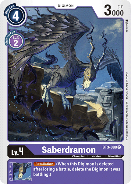 Saberdramon [BT3-080] [Release Special Booster Ver.1.5] | Shuffle n Cut Hobbies & Games