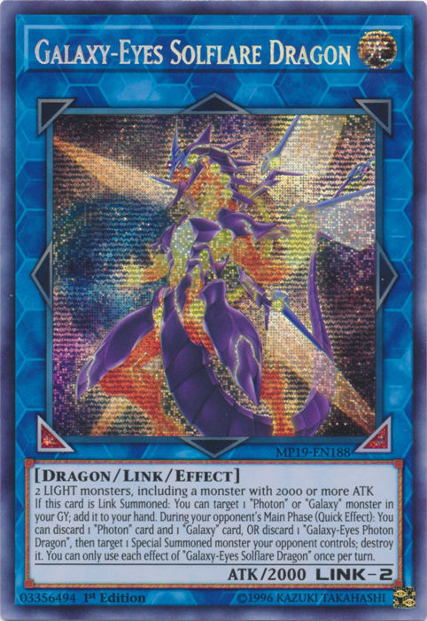 Galaxy-Eyes Solflare Dragon [MP19-EN188] Prismatic Secret Rare | Shuffle n Cut Hobbies & Games