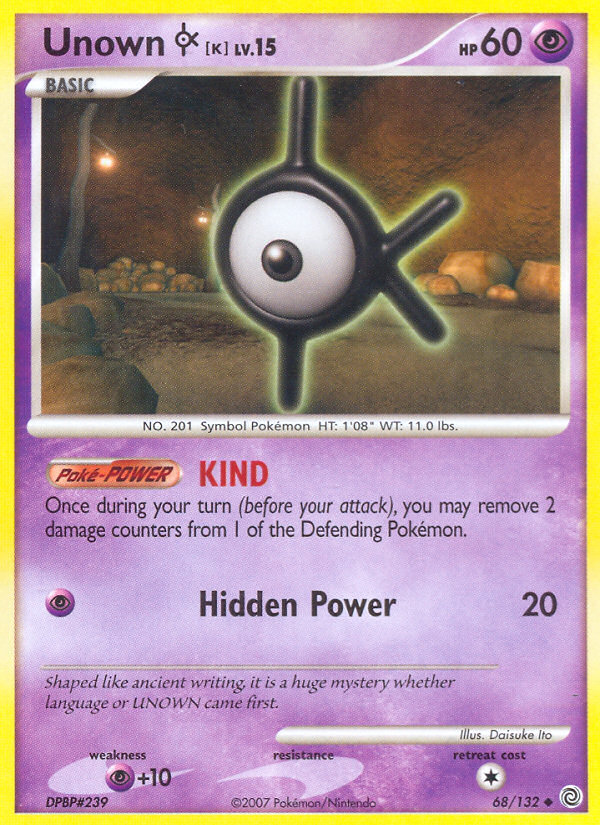 Unown K (68/132) [Diamond & Pearl: Secret Wonders] | Shuffle n Cut Hobbies & Games