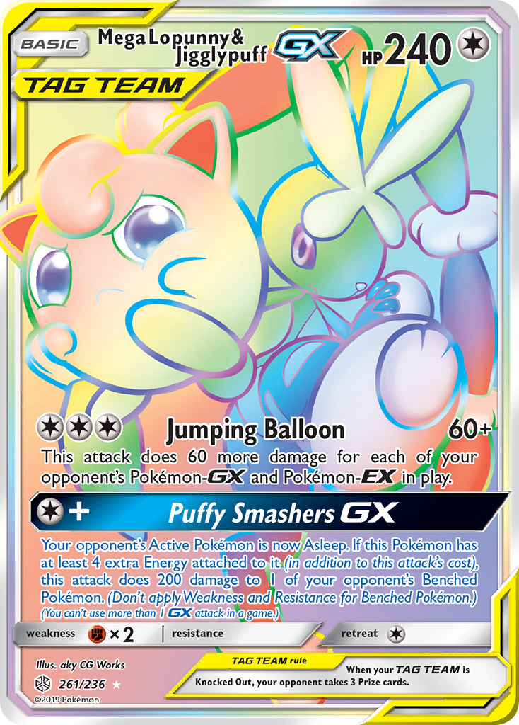 Mega Lopunny & Jigglypuff GX (261/236) [Sun & Moon: Cosmic Eclipse] | Shuffle n Cut Hobbies & Games