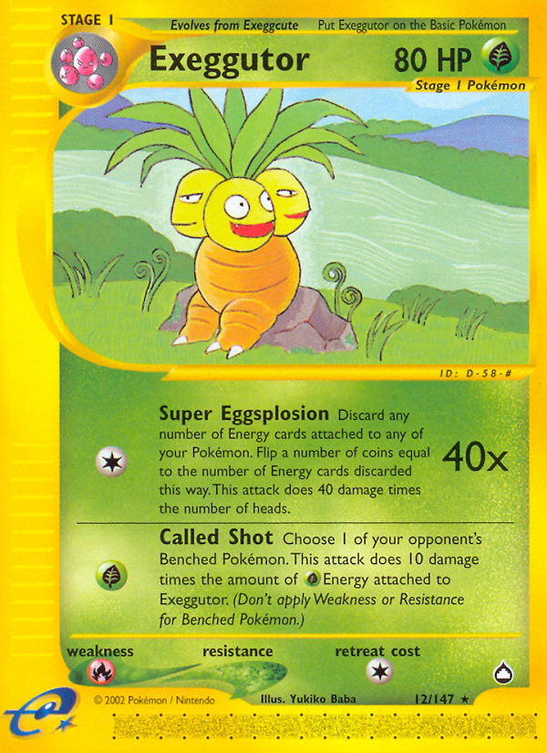 Exeggutor (12/147) [Aquapolis] | Shuffle n Cut Hobbies & Games