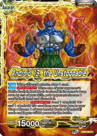 Android 13, Android 14, & Android 15 // Android 13, the Unstoppable (EB1-38) [Battle Evolution Booster] | Shuffle n Cut Hobbies & Games