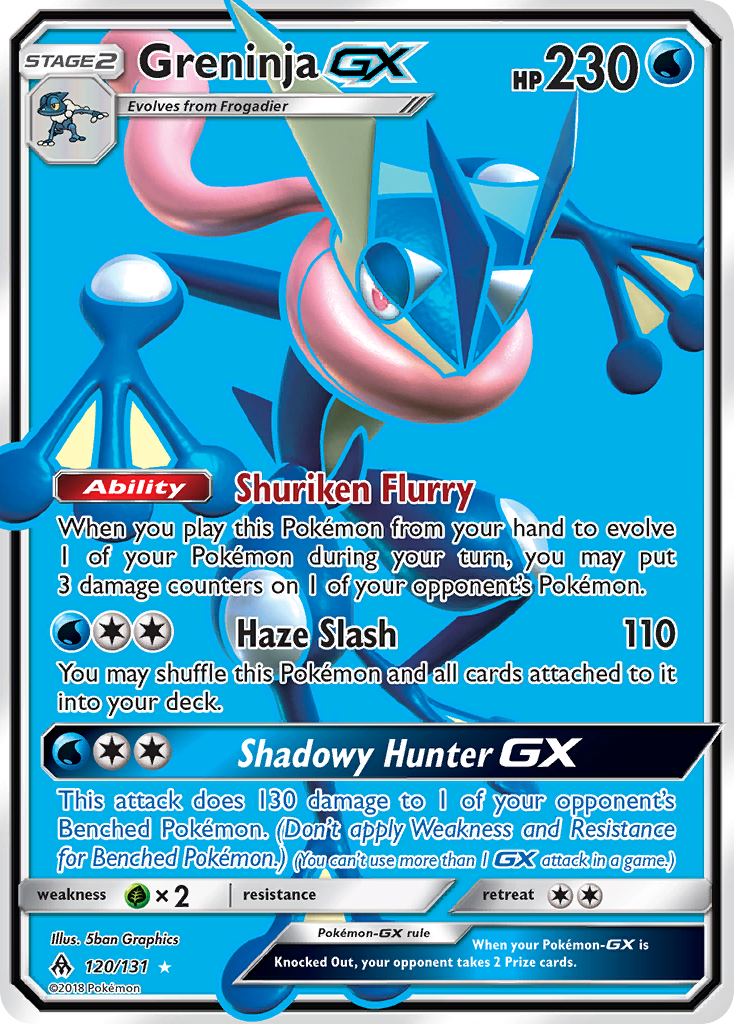 Greninja GX (120/131) [Sun & Moon: Forbidden Light] | Shuffle n Cut Hobbies & Games