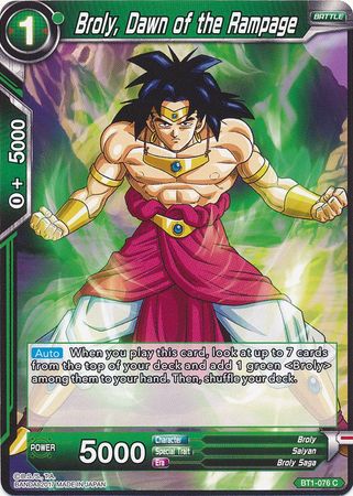 Broly, Dawn of the Rampage [BT1-076] | Shuffle n Cut Hobbies & Games