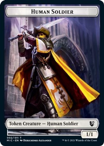 Eldrazi Spawn // Human Soldier Double-Sided Token [Innistrad: Midnight Hunt Commander Tokens] | Shuffle n Cut Hobbies & Games