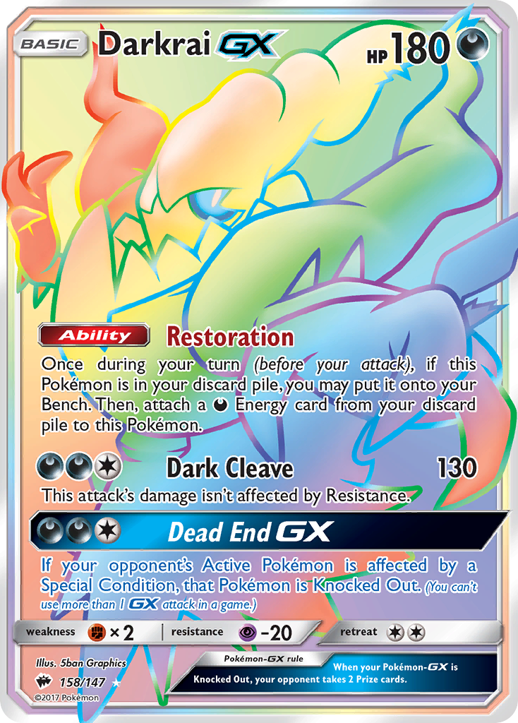 Darkrai GX (158/147) [Sun & Moon: Burning Shadows] | Shuffle n Cut Hobbies & Games