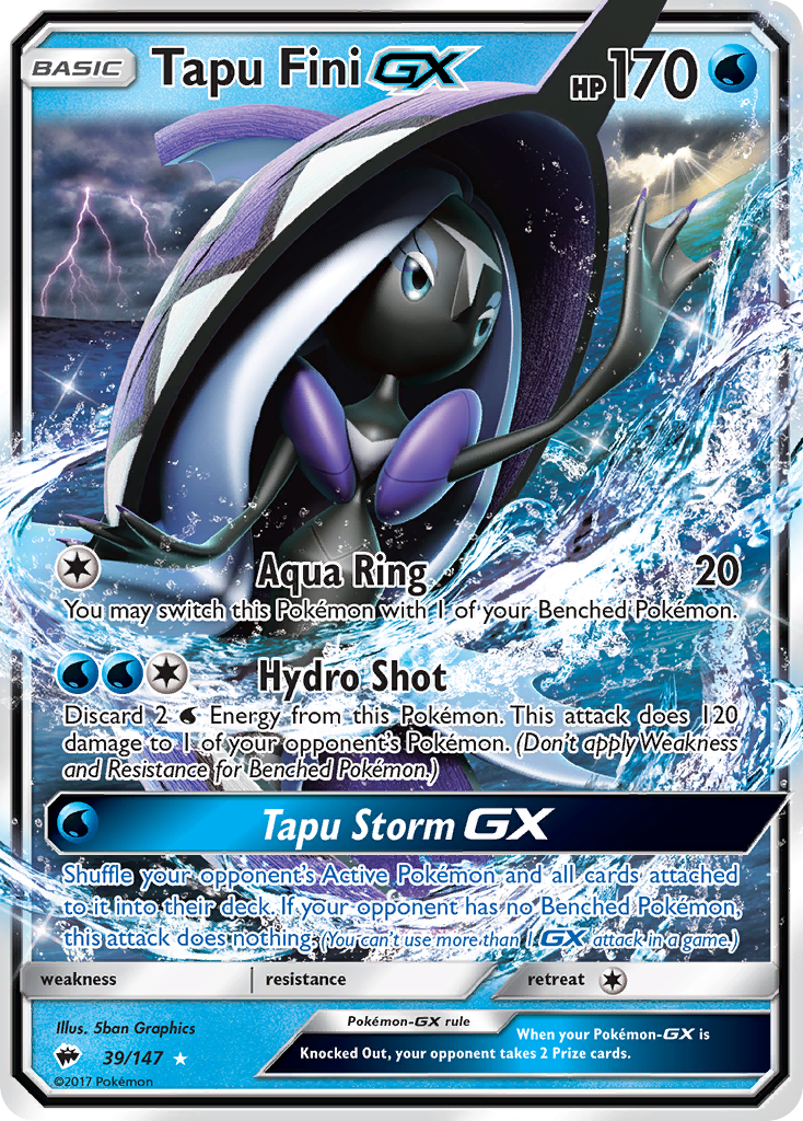 Tapu Fini GX (39/147) [Sun & Moon: Burning Shadows] | Shuffle n Cut Hobbies & Games