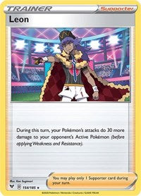 Leon (154/185) (Theme Deck Exclusive) [Sword & Shield: Vivid Voltage] | Shuffle n Cut Hobbies & Games