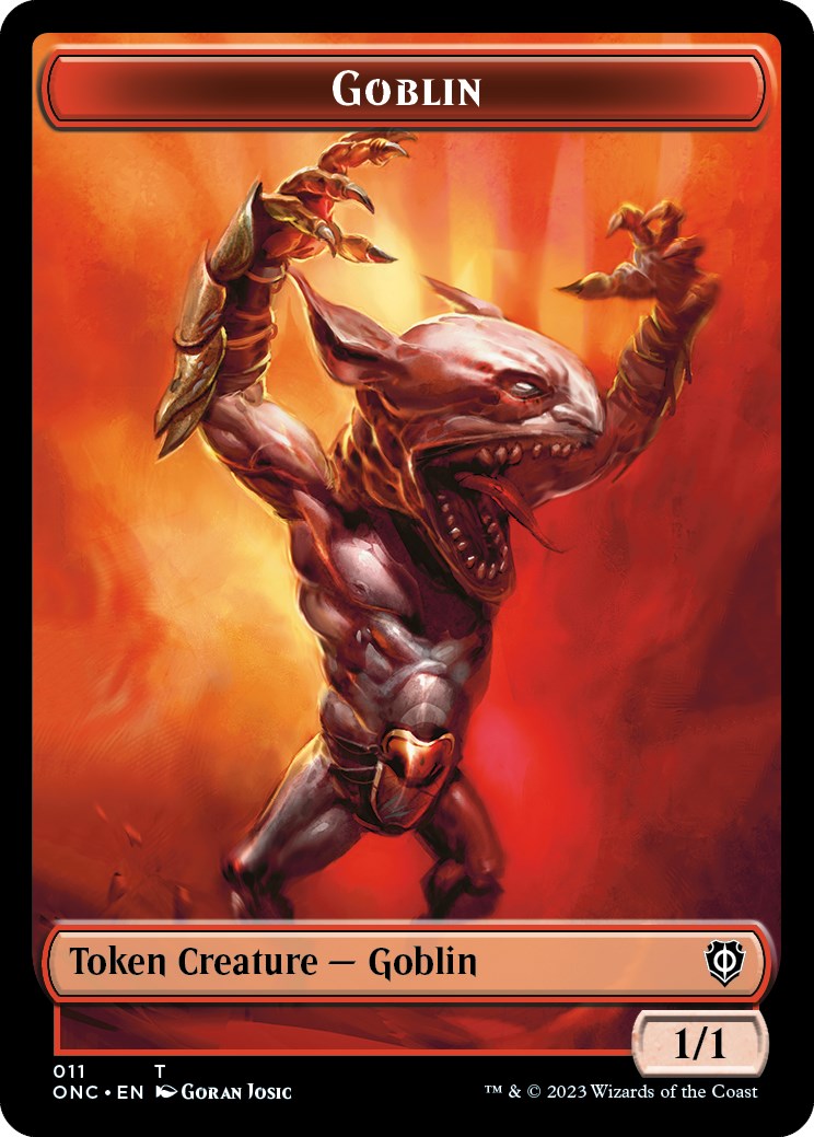 Rebel // Goblin Double-Sided Token [Phyrexia: All Will Be One Commander Tokens] | Shuffle n Cut Hobbies & Games