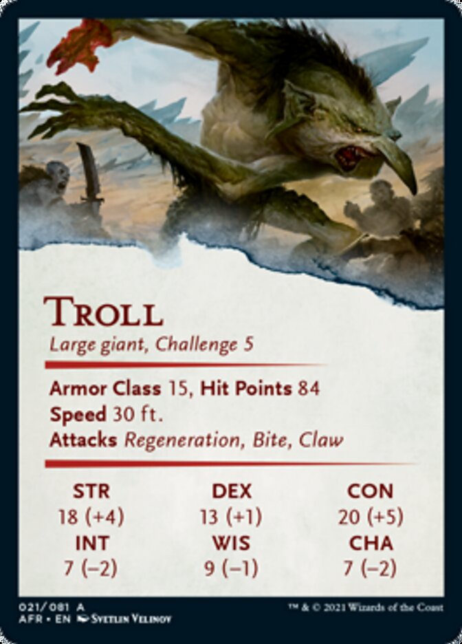 Troll Art Card (Gold-Stamped Signature) [Dungeons & Dragons: Adventures in the Forgotten Realms Art Series] | Shuffle n Cut Hobbies & Games