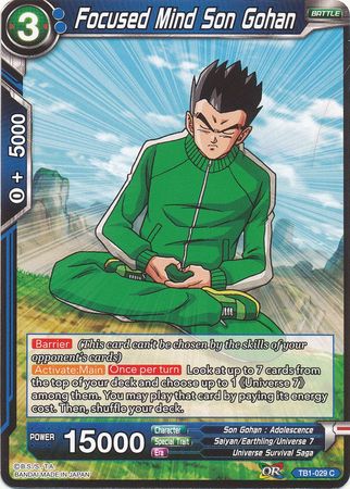 Focused Mind Son Gohan [TB1-029] | Shuffle n Cut Hobbies & Games