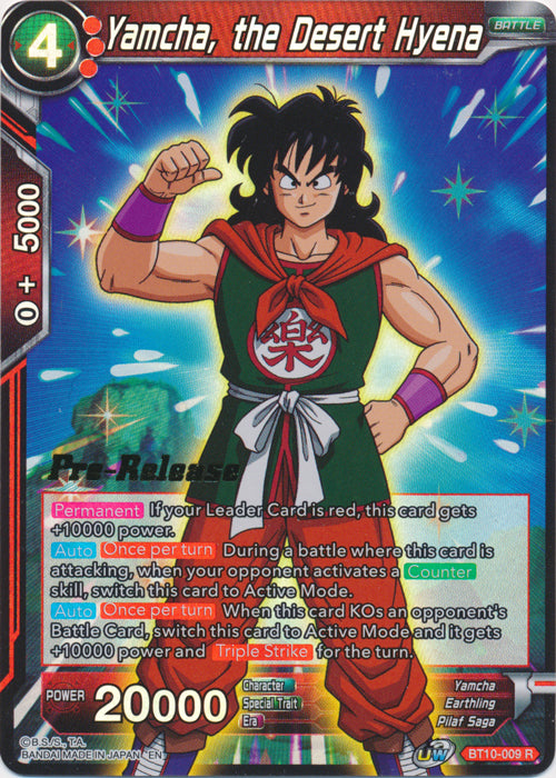 Yamcha, the Desert Hyena (BT10-009) [Rise of the Unison Warrior Prerelease Promos] | Shuffle n Cut Hobbies & Games