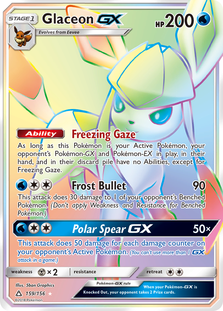 Glaceon GX (159/156) [Sun & Moon: Ultra Prism] | Shuffle n Cut Hobbies & Games