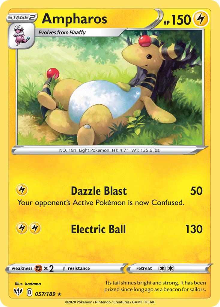 Ampharos (057/189) [Sword & Shield: Darkness Ablaze] | Shuffle n Cut Hobbies & Games